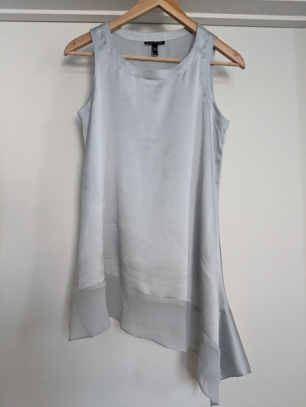 Eileen Fisher Light Blue Asymmetrical Sleeveless Top